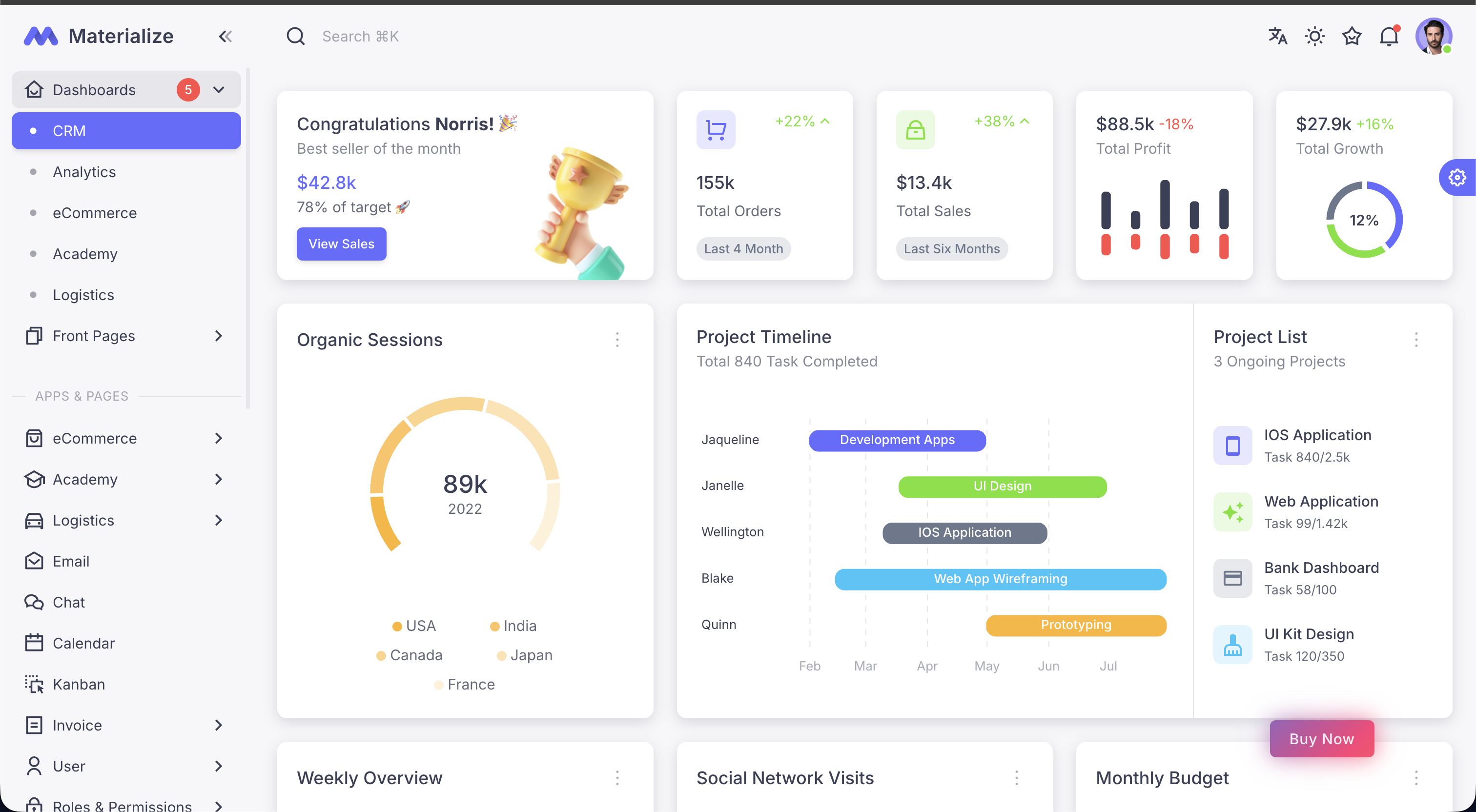React Admin Templates screenshot 3