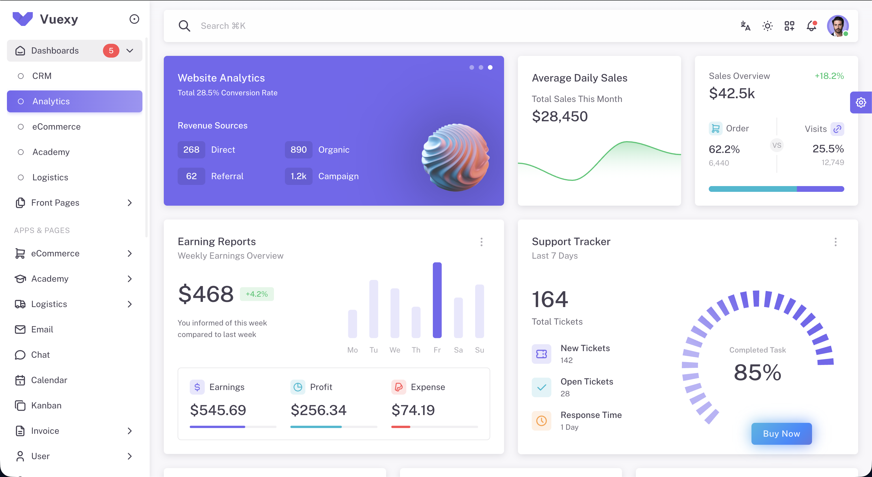 React Admin Templates screenshot 1